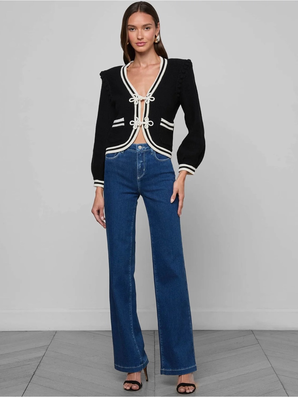 l’agence Kaito Contrast Cropped Cardigan